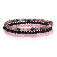 Memphis Stacked Dames Armbanden set - Pink-19cm - thumbnail