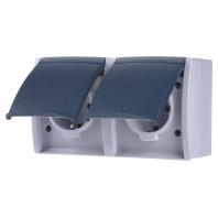 ABB 2CKA002084A0720 Geaard stopcontact IP44 Blauw-groen, Grijs-wit (RAL 7035) - thumbnail