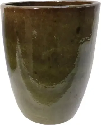 Geglazuurde bloempot konisch 38x50 cm jade zwart