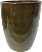 Geglazuurde bloempot konisch 38x50 cm jade zwart - thumbnail