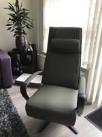 Leren relaxfauteuil met stalen frame - met extra nekkussen - groen leer - Echt leer, Industrieel, ontdek de vele Leersoorten en Kleuren bij ShopX - thumbnail