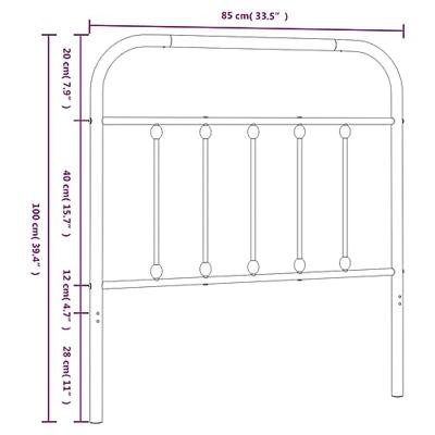 Hoofdbord metaal wit 80 cm