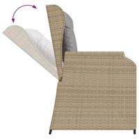 5-delige Loungeset met kussens poly rattan beige - thumbnail
