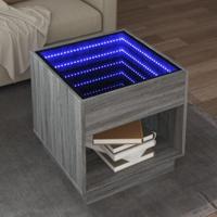 Salontafel met Infinity LED 50x50x50 cm grijs sonoma eikenkleur - thumbnail