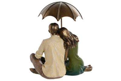 Decoratieve figuren Home ESPRIT Groen Gouden Koppel 15 x 11,5 x 12 cm