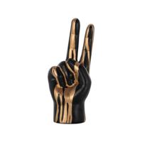 Richmond Decoratie 'Hand' Peace, kleur Zwart/Goud - thumbnail