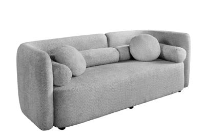 Moderne bank ART DECO 200cm grijs Bouclé 3-zits bank incl. kussens - 44508