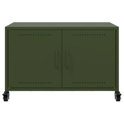 Tv-meubel 68x39x43,5 cm koudgewalst staal olijfgroen