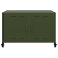 Tv-meubel 68x39x43,5 cm koudgewalst staal olijfgroen - thumbnail