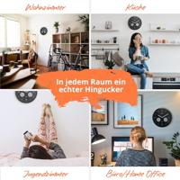 Mebus 52825 Zendergestuurd Wandklok 260 mm x 42 mm Zwart - thumbnail