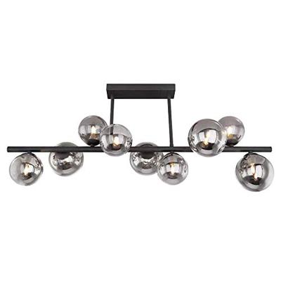 Globo Zwarte plafondlamp met smoke glasRiha - 56133-9D