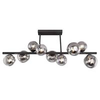 Globo Zwarte plafondlamp met smoke glasRiha - 56133-9D - thumbnail