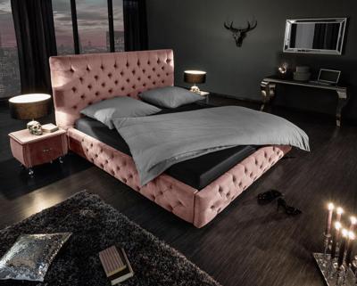 Queen size tweepersoonsbed PARIS 160x200cm donkerroze fluweel Chesterfield Design - 39994 Queen size tweepersoonsbed PARIS 160x200cm donkerroze fluweel Chesterfield Design - 39994
