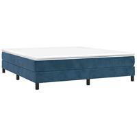 Boxspring bed 160x200 cm fluweel donkerblauw - thumbnail