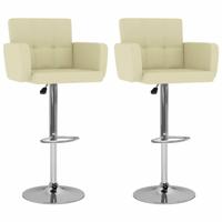 Barkrukken 2 st kunstleer crmekleurig - thumbnail