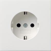 Gira F100 wandcontactdoos met randaarde zuiverwit glanzend - thumbnail