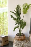 Pottenset DKD Home Decor Zwart Natuurlijk Metaal Rotan Vierkant Bali 50 x 50 x 25,4 cm (2 Stuks) - thumbnail