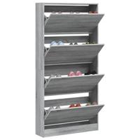 Schoenenkast met 4 klaplades 80x21x163,5 cm grijs sonoma - thumbnail