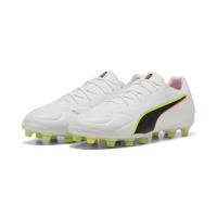 PUMA King 20 Match Gras / Kunstgras Voetbalschoenen (MG) Wit Felrood Neongeel - thumbnail