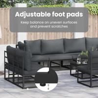 Tuinbankenset met kussen 12 pcs Zwart Aluminium - thumbnail