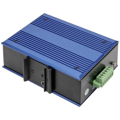 DIGITUS PoE netwerkswitch - 9-poorts Gigabit Ethernet - 8x RJ45 + 1x SFP-poort - Unmanaged - 10/100/1000 Mbps - DIN rail & wandmontage - IP40 - industriële serie - Blauw