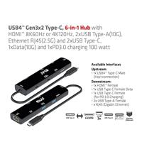 Club 3D USB4 Gen3x2 Type-C, 6-in-1 dockingstation - thumbnail