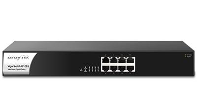 Draytek VigorSwitch G1085 Managed Gigabit Ethernet (10/100/1000) 1U Zwart, Zilver
