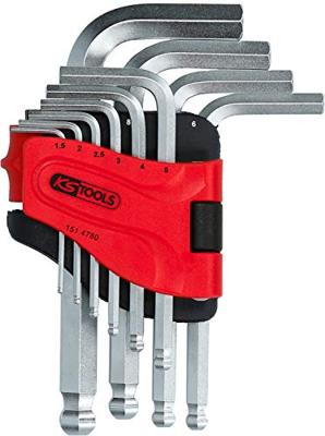 KS Tools 151.4780 Inbus Haakse schroevendraaierset 1.5 mm, 2 mm, 2.5 mm, 3 mm, 4 mm, 5 mm, 6 mm, 7 mm, 8 mm, 10 mm 10-delig