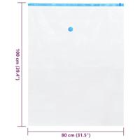 VidaXL Opslagzakken met opslag 50 pcs transparant en blauw 100 x 80 cm - thumbnail