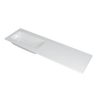 INK Faktor Wastafel Polystone Links Zonder Kraangat - 1600x450x15 mm - Glans Wit - thumbnail
