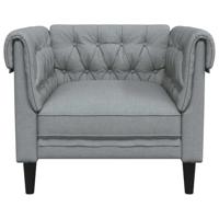 Fauteuil Chesterfield-stijl stof lichtgrijs - thumbnail