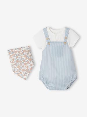 Babyset met rompertje, vestje en sjaal ecru