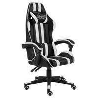 Racestoel kunstleer zwart en wit - thumbnail