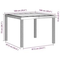 Tuin Eetset 3 pcs Lichtgrijs 100 x 100 x 73 cm Polypropyleen - thumbnail