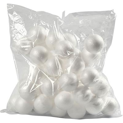 Creativ Company Ballen, d 6 cm, wit, 50 stuk/ 1 doos