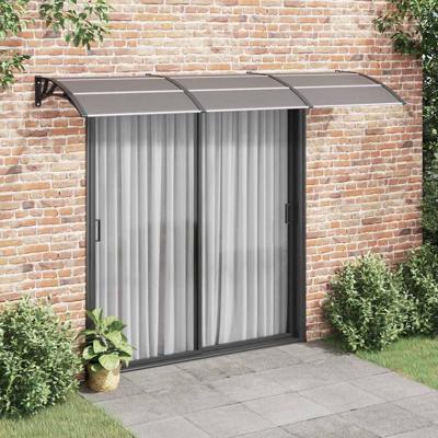 Deurluifel 300x80 cm polycarbonaat zwart