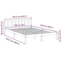 Bedframe extra lang zonder matras grenenhout wit 160x220 cm - thumbnail