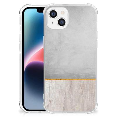 Apple iPhone 14 Plus Stevig Telefoonhoesje Wood Concrete Apple iPhone 14 Plus Stevig Telefoonhoesje Wood Concrete
