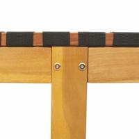 Ligbed massief acaciahout en stof zwart - thumbnail