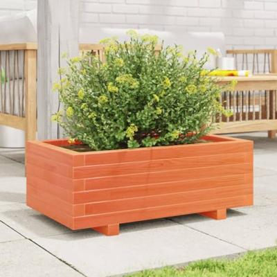 VidaXL Plantenbak 70x40x26,5 cm massief grenenhout wasbruin VidaXL Plantenbak 70x40x26,5 cm massief grenenhout wasbruin