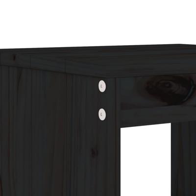 3-delige Tuinbarset massief grenenhout zwart - thumbnail
