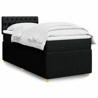 Boxspring met matras stof zwart 100x200 cm - thumbnail