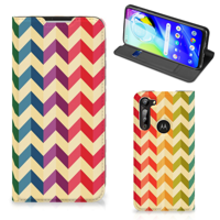 Motorola Moto G8 Power | Hoesje met Magneet | Zigzag Multi Color - thumbnail