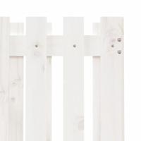 VidaXL Plantenbak met hekontwerp 70x70x70 cm massief grenenhout wit - thumbnail