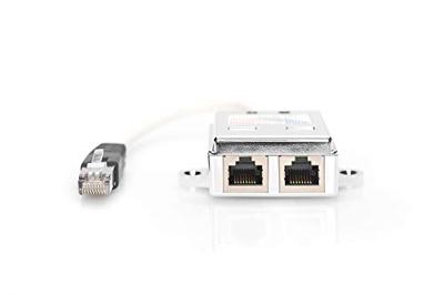 Digitus RJ45 Netwerk Adapter CAT 5, CAT 5e [2x RJ45-stekker - 1x RJ45-stekker] Grijs