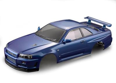 Killerbody Nissan Skyline R34 195mm gespoten - Blauw
