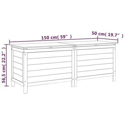 Tuinbox 150x50x56,5 cm massief vurenhout wit - thumbnail