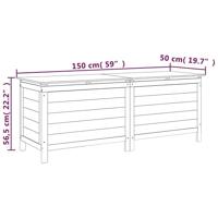 Tuinbox 150x50x56,5 cm massief vurenhout wit - thumbnail