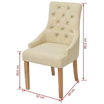 VidaXL Eetkamerstoelen 2 st stof crèmekleurig