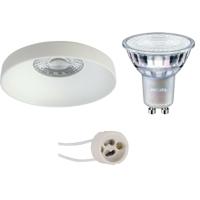 GU10 Inbouwspot Set - Mat Wit - Inbouw Rond - Philips - MASTER 927 36D VLE - DimTone Dimbaar - Pragmi Vrito Pro - 4.9W - Warm Wit 2200K-2700K - Ø82mm - thumbnail